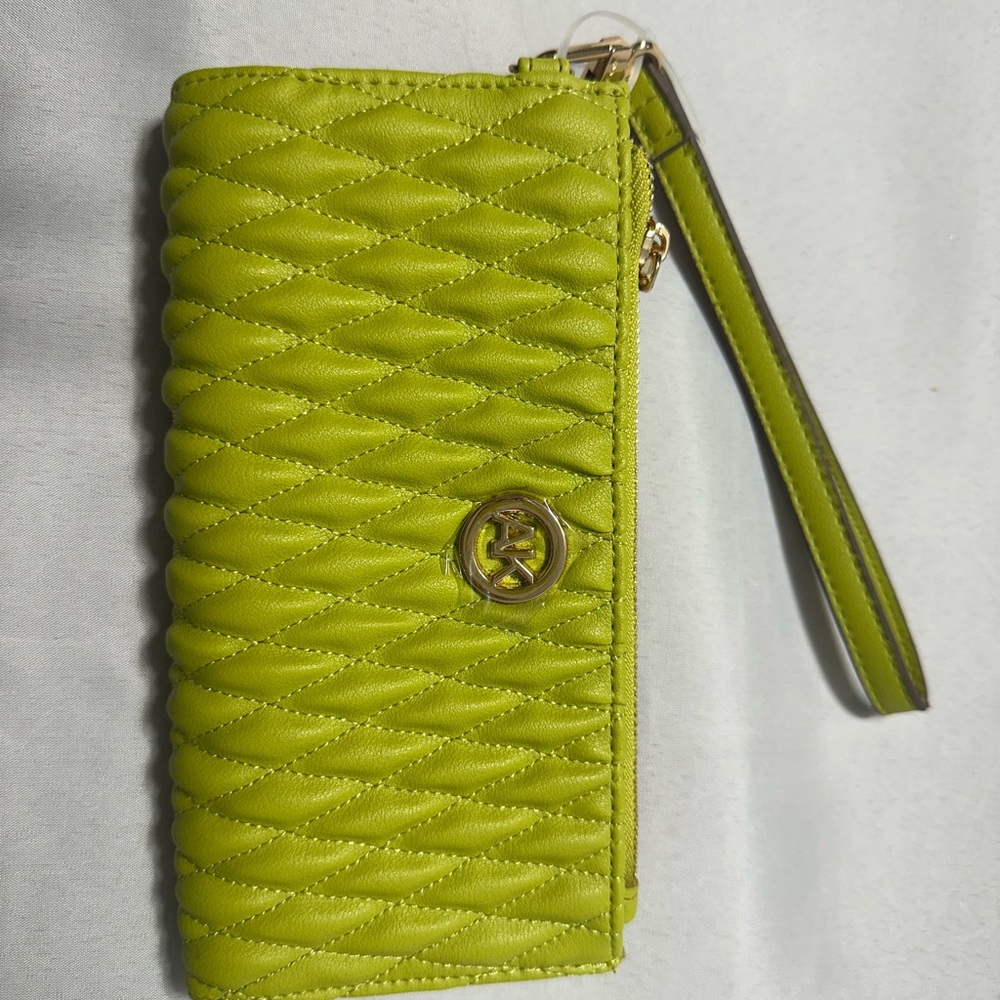Anne Klein Lime Quilted Wristlet